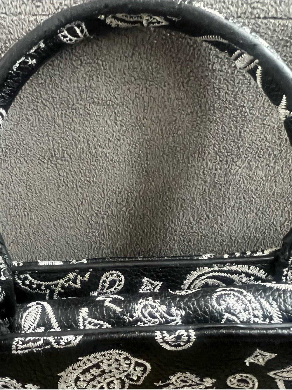 Brandon Blackwood Black & White Paisley Top-Handle Satchel - Picture 3 of 8